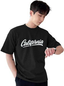 BRIGHTKTAFT Men Printed Round Neck Cotton Blend