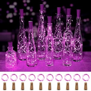 brightown 10 pack wine bottle lights with cork multicolor
