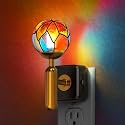 Briignite Night Lights Plug into Wall, Stained Glass Night Light Dimmable