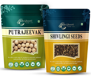 brijbooti putrajeevak beej and shivlingi beej combo 100 gr each putra jivak -jiya pota seed
