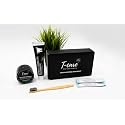Brilish Charcoal Teeth Whitening Tooth-Care Kit – Natural Activated Charcoal Powder, Charcoal Toothpaste, Bamboo Toothbrush, Organic Pulling Oil – Fluoride-Free, Removes Stains, Freshens Breath