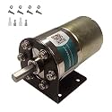 Bringsmart DC 12V 200rpm Gear Motor with Bracket Centric Shaft 37mm Gearbox