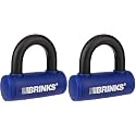 BRINKS - 3 7/8” Mini U-Bar Lock - Weather Resistant and Pick Resistant Bike Lock, Blue (Pack of 2)