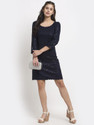 BRINNS Women A-line Blue Knee Length Dress