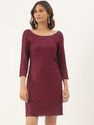 BRINNS Women A-line Purple Knee Length Dress