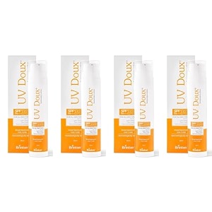 uv doux sunscreen lotion spf 30  indias no1 dermatologist recommended brand  oil-free  mineral uva amp uvb protection  sweat amp water resistant  non-greasy  dry amp sensitive skin  50 ml pack of 4