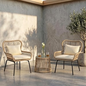 brishi braid amp rope garden patio seating chair and table set outdoor balcony garden coffee table set furniture with 1 table and 2 chairs set with cushion beige-cream