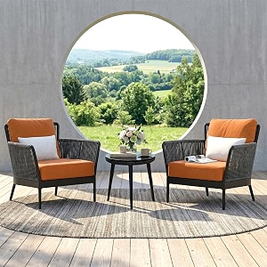 brishi garden patio seating chair and table set outdoor balcony garden coffee table set furniture with 1 table and 2 chairs set with cushion braid amp rope greyorange 64 cm 67 cm 23 inch