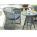 BRISHI Garden Patio Seating Chair and Table Set Outdoor Balcony Garden Coffee Table Set Furniture with 1 Table and 2 Chairs Set with Cushion (Gray)