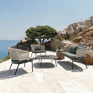 brishi outdoor sofa set  balcony sofa  patio furniture sets  conversation sets  braid amp rope garden sofa set and center table 4 seater-beige