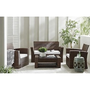 brishi outdoor sofa set  balcony sofa  patio furniture sets  indoor sofa wicker rattan garden sofa set with cushion and center table brown-beige