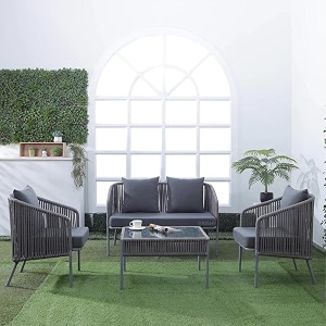brishi outdoor sofa set  balcony sofa  patio furniture sets  conversation sets  braid amp rope garden 4 seater grey