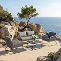 BRISHI Outdoor Sofa Set | Balcony Sofa | Patio Furniture Sets | Conversation Sets | Braid &amp; Rope Garden (4 Seater Grey.)