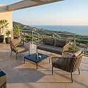 BRISHI Outdoor Sofa Set || Balcony Sofa || Patio Furniture Sets | Conversation Sets | Braid &amp; Rope Garden Sofa Set and Center Table (4 Seater-Grey)