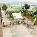 BRISHI Outdoor Sofa Set || Balcony Sofa || Patio Furniture Sets | Conversation Sets | Braid &amp; Rope Garden Sofa Set and Center Table (4 Seater-Beige)