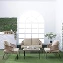 BRISHI Outdoor Sofa Set | Balcony Sofa | Patio Furniture Sets | Conversation Sets | Braid &amp; Rope Garden (4 Seater-Beige)