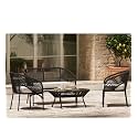 BRISHI Outdoor Sofa Set || Balcony Sofa || Patio Furniture Sets | Conversation Sets | Braid &amp; Rope Garden Sofa Set and Center Table (4 Seater- Black.)