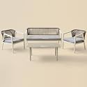 BRISHI Outdoor Sofa Set || Balcony Sofa || Patio Furniture Sets | Conversation Sets | Braid &amp; Rope Garden Sofa Set and Center Table (4 Seater-Grey)