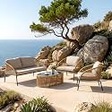 BRISHI Outdoor Sofa Set | Balcony Sofa | Patio Furniture Sets | Conversation Sets | Braid &amp; Rope Garden (4 Seater- Light Brown)