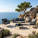 BRISHI Outdoor Sofa Set | Balcony Sofa | Patio Furniture Sets | Conversation Sets | Braid &amp; Rope Garden (4 Seater- Dark Grey)