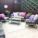 BRISHI Outdoor Sofa Set | Balcony Sofa | Patio Furniture Sets | Conversation Sets | Braid &amp; Rope Garden (4 Seater-Grey)