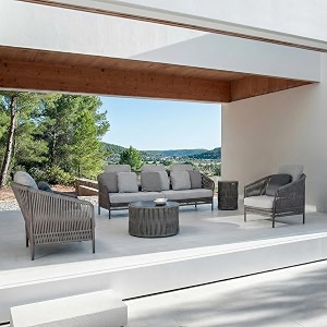 brishi outdoor sofa set  balcony sofa  patio furniture sets  conversation sets  braid amp rope garden sofa set and center table 5 seater-grey