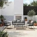 BRISHI Outdoor Sofa Set || Balcony Sofa || Patio Furniture Sets | Conversation Sets | Braid &amp; Rope Garden Sofa Set and Center Table (5 Seater-Grey)