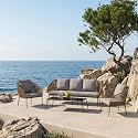 BRISHI Outdoor Sofa Set | Balcony Sofa | Patio Furniture Sets | Conversation Sets | Braid &amp; Rope Garden (5 Seater-Honey+Grey)