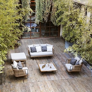 brishi outdoor rope sofa set  balcony sofa  patio conversation sets  braided rope garden sofa set and table 5 seater-beige