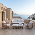BRISHI Outdoor Rope Sofa Set | Balcony Sofa | Patio Conversation Sets | Braided Rope Garden Sofa Set and Ottoman (7 Seater - Beige)