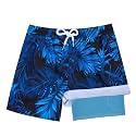 BRISIRA Boys Swim Trunks Bathing Suit Compression Boxer Brief Liner Swim Shorts Swimsuit Anti-Chafe Toddler Kids Youth Teen