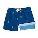 BRISIRA Boys Swim Trunks Bathing Suit Compression Boxer Brief Liner Swim Shorts Swimsuit Anti-Chafe Toddler Kids Youth Teen