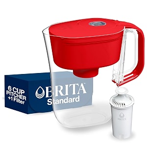 brita 50769 6-cup pitcher  filter red - quantity 1