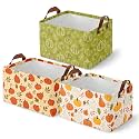 Britimes Fall Harvest Storage Baskets for Gift, Toy Storage Bins Box, 3Pack