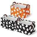 Britimes Halloween Boo Storage Baskets for Gift, Toy Storage Bins Box,3Pack