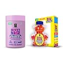 British Life Sciences Happi Kidz Calcium+Vitamin D3 Gummies &amp; Happi Kidx Iron+Vitamin C Gummies Combo | Natural, Strong Bones, Muscles and Teeth, Boosts Immunity