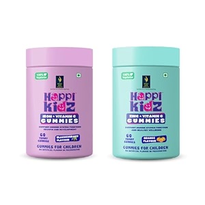 british life sciences happi kidz iron  vitamin c gummies amp happi kidz zincvitamin c gummies combo  natural strong bones muscles and teeth boosts immunity
