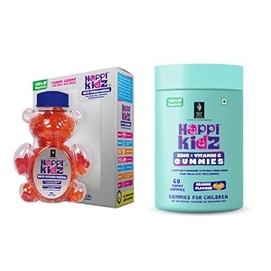 british life sciences happi kidz multivitamin gummies  minerals amp happi kidz zincvitamin c gummies combo  natural strong bones muscles and teeth boosts immunity