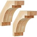 Briwooody 2 Pack Solid Wood Corbels, 4" w X 10" d X 10" h, Rough Sawn