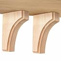 Briwooody 2 Pack Solid Wood Corbels, 1 3/4" w X 4" d X 6" h, Classic