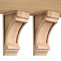 Briwooody 2 Pack Solid Wood Corbels, 3 1/4" w X 4" d X 8" h, Built-in