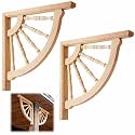 Briwooody 2 Pack Solid Wood Corbels, 1 1/2" w X 12" d X 12" h, Wheel