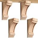 Briwooody 4 Pack Solid Wood Corbels, 4" w X 5 "d X 10 "h, Built-in