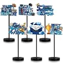 Briwooody 6 Pcs Father's Day Table Decorations Happy Father's Day Wooden Table Centerpieces Best Dad Ever Signs Wood Tiered Tray Decor for Home Birthday Party Supplies Gifts