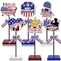 Briwooody 6 Pcs Happy Veterans Day Table Decorations Veterans Day Centerpieces for Tables Army Deployment Party Supplies Patriotic Thank You Decorations for Military Welcome Table Topper