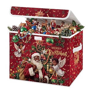 Briwooody Black Christmas Santa Claus Storage Bin