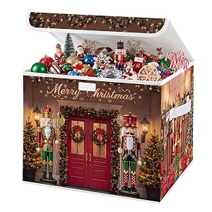 Briwooody Christmas Nutcracker Storage Bin with Lid