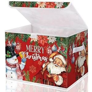 Briwooody Christmas Storage Bin with Lid and