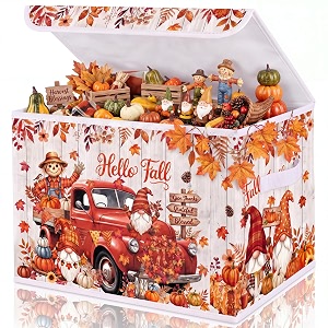 Briwooody Fall Storage Bin with Lid and