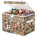 Briwooody Vintage Christmas Storage Bin with Lid